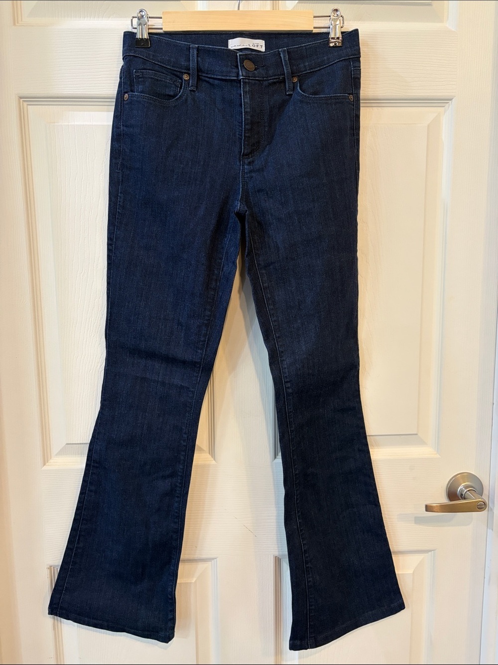 LOFT Dark Blue Flare Jeans - Picture 3 of 6